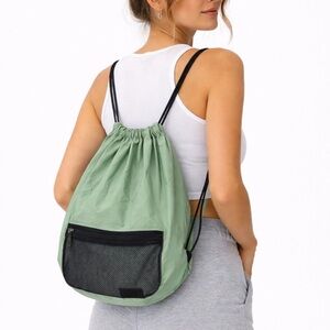 JetBlue x Caraa Mint Green Foldable Drawstring Backpack